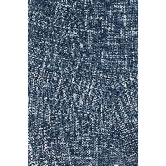 Close-up of the blue multi-print pattern on knit leggings, displaying the detailed texture and quality material for active and casual wear.