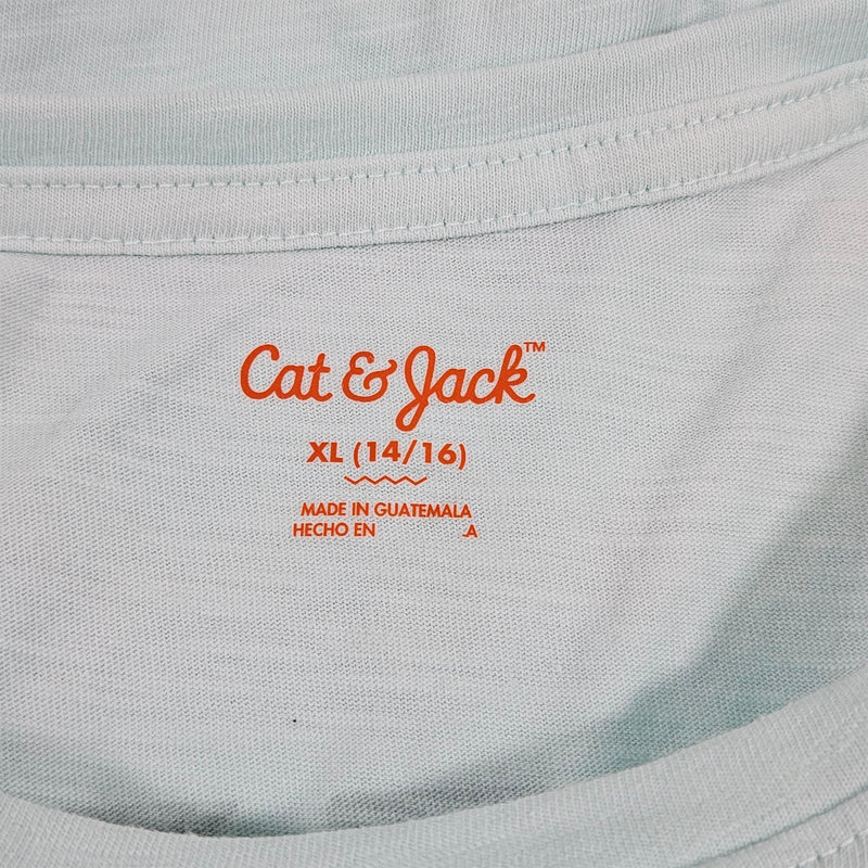 Load image into Gallery viewer, Cat &amp; Jack Girls&#39; Short Sleeve Crop Graphic T-Shirt - Mint XL, Green Shop Now at Rainy Day Deliveries
