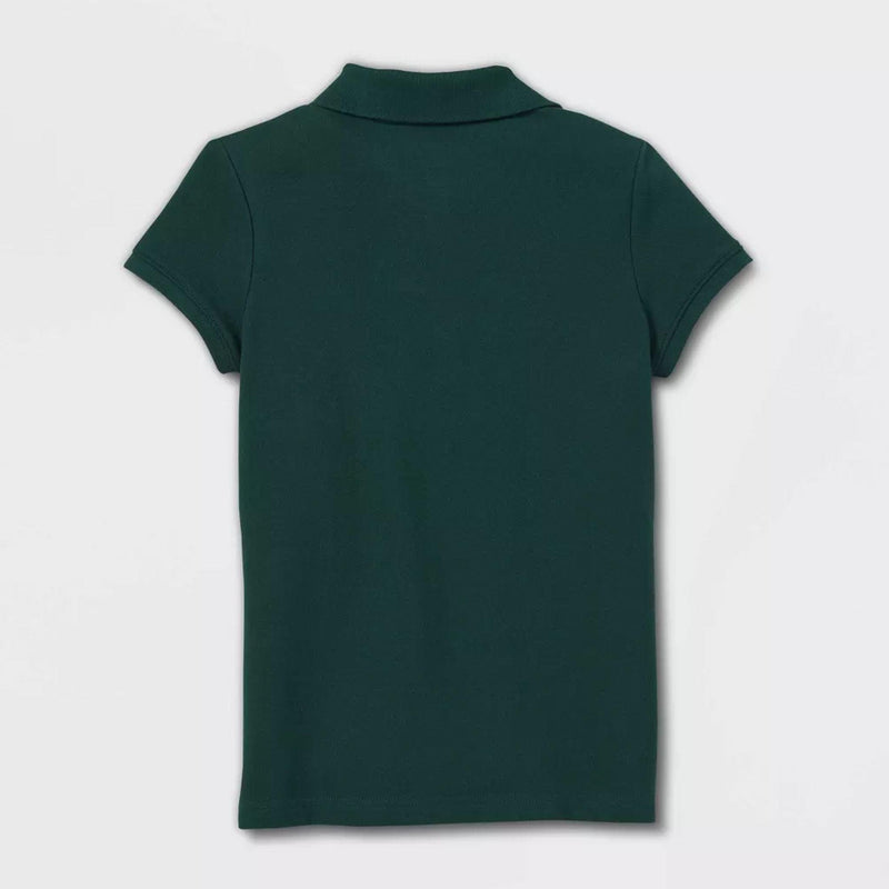 Load image into Gallery viewer, Cat &amp; Jack Girls&#39; Short Sleeve Stretch Pique Uniform Polo Shirt - Dark Green Large Plus Shop Now at Rainy Day Deliveries
