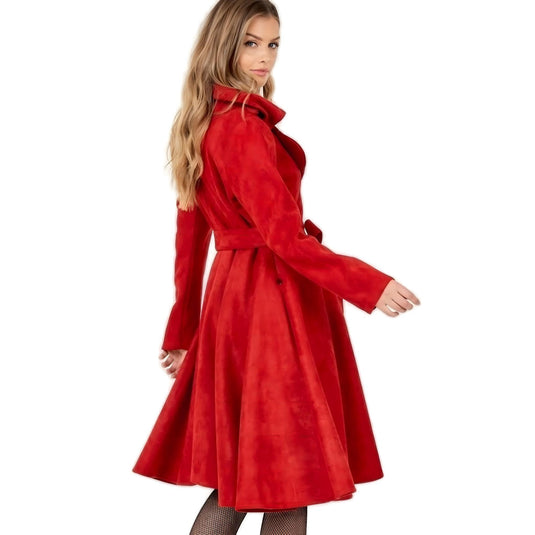 Chic Suede A-Line Coat with Button Detail Shop Now at Rainy Day Deliveries