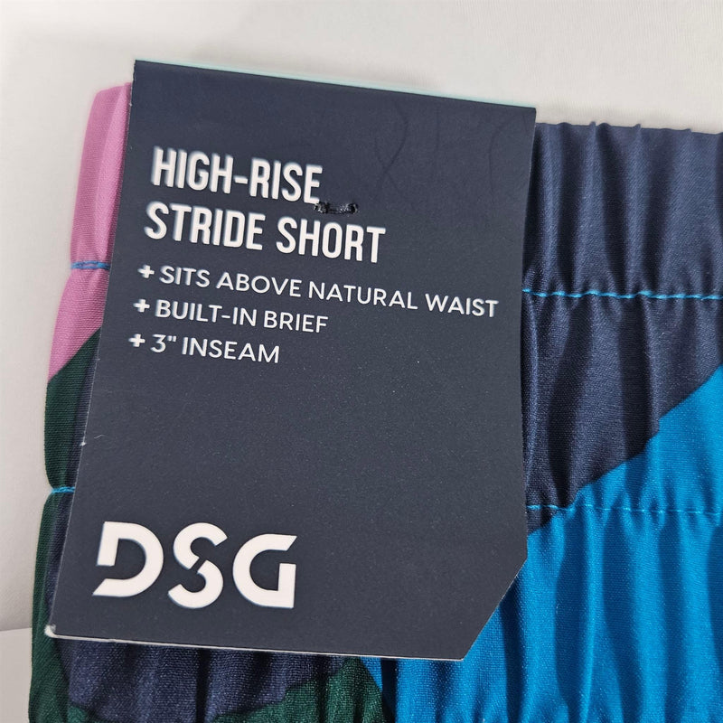 Load image into Gallery viewer, DSG Women&#39;s High Rise Stride Shorts Large Palms Blue Shop Now at Rainy Day Deliveries
