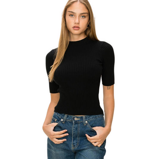 She's Cool Ribbed Mock Neck Sweater Top: Your Go-To for Cozy Chic Shop Now at Rainy Day Deliveries