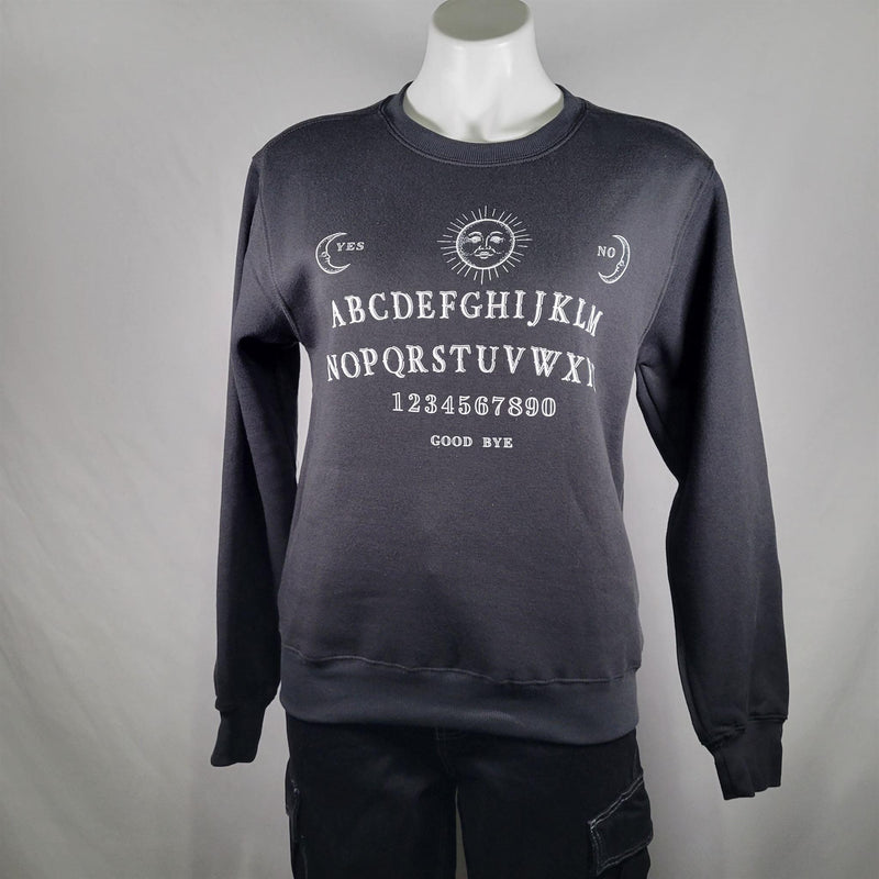Load image into Gallery viewer, Women&#39;s Ouija Board Sweatshirt - Small, Black - Fleece Lined Comfort Shop Now at Rainy Day Deliveries
