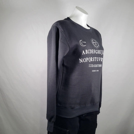 Women's Ouija Board Sweatshirt - Small, Black - Fleece Lined Comfort Shop Now at Rainy Day Deliveries