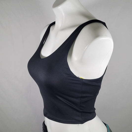 Women's Light Support V-Neck Cropped Sports Bra - All In Motion Black Shop Now at Rainy Day Deliveries