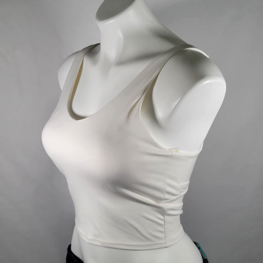 Women's Light Support V-Neck Cropped Sports Bra - White Shop Now at Rainy Day Deliveries