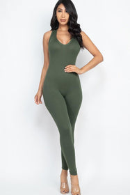 Racer Back Bodycon Jumpsuit in Soft, Stretchy Jersey Shop Now at Rainy Day Deliveries