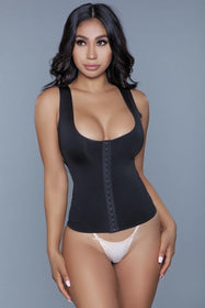 Seamless Top Body Shaper with Hook and Eye Closure - Black Shop Now at Rainy Day Deliveries