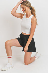 High-Waist Flounce Micro Waffle Shorts Shop Now at Rainy Day Deliveries