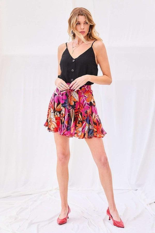 Load image into Gallery viewer, V-Neck Adjustable Strap Floral Print Romper with Ruffle Details Shop Now at Rainy Day Deliveries
