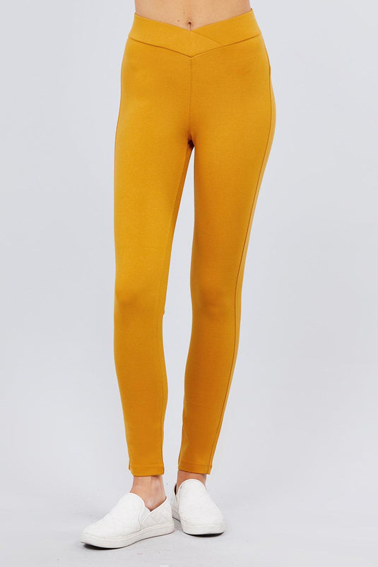 Seagull Shaped Elastic Waist Skinny Ponte Mid-Rise Pants Shop Now at Rainy Day Deliveries