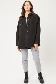 JQ Fleece Oversized Shacket with Locker Loop Box Pleat Shop Now at Rainy Day Deliveries