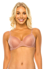 Stripe Lace Demi Bra with Two Hooks and Underwire Shop Now at Rainy Day Deliveries