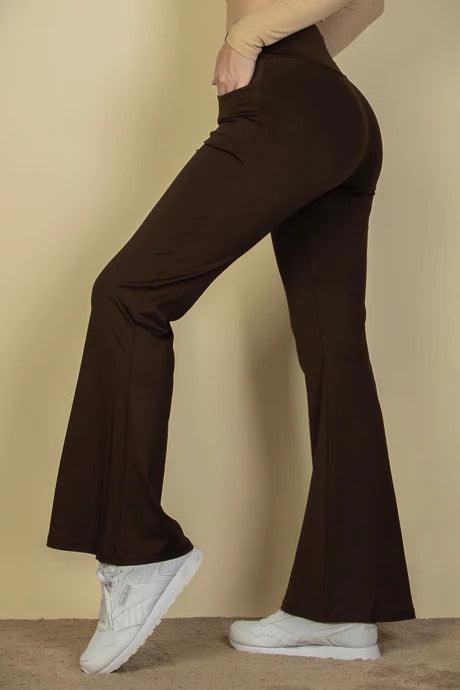 Chic High Waisted Flare Pants with Front Pocket Shop Now at Rainy Day Deliveries