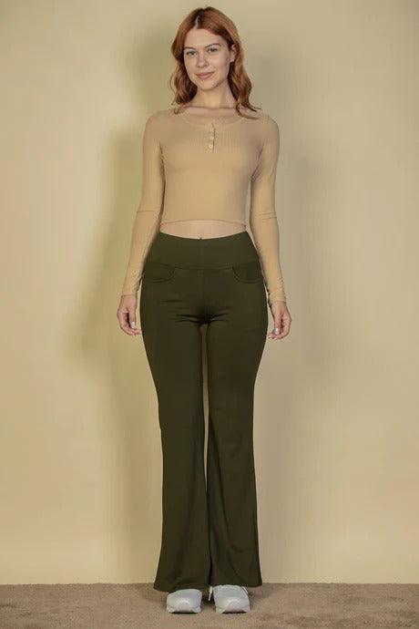 Load image into Gallery viewer, Chic High Waisted Flare Pants with Front Pocket Shop Now at Rainy Day Deliveries
