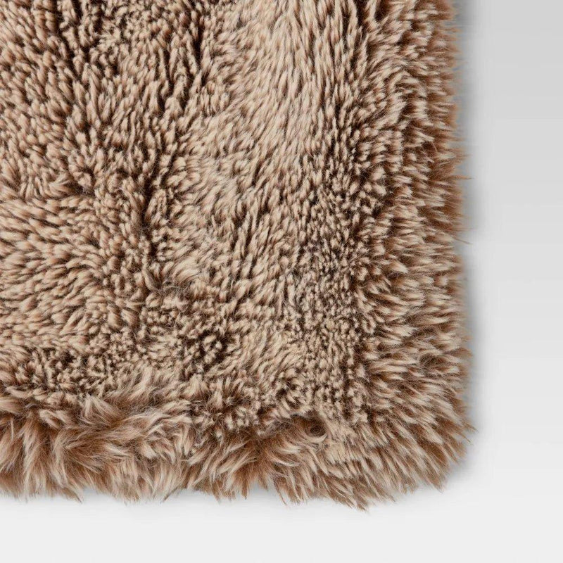 Load image into Gallery viewer, Threshold Faux Fur Throw Blanket - Brown 60&quot; x 50&quot; Shop Now at Rainy Day Deliveries
