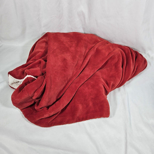 Threshold Fleece Throw Blanket with White Sherpa Reverse - 60" x 50", Red Shop Now at Rainy Day Deliveries