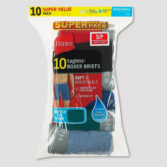 Hanes Red Label 10pk Super Value Boxer Briefs - Various Colors Small Shop Now at Rainy Day Deliveries