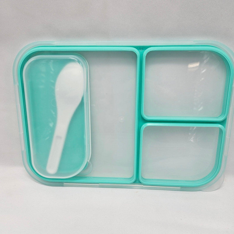 Load image into Gallery viewer, Portable Lunch Box - Leak-proof, BPA Free, Microwave, Freezer, Dishwasher Safe with 3 Separate Compartments &amp; Spoon Included Shop Now at Rainy Day Deliveries
