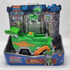 Paw Patrol Rescue Knights Rocky Deluxe Vehicle With Action Figure Shop Now at Rainy Day Deliveries