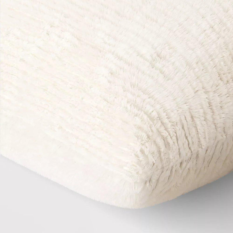 Load image into Gallery viewer, Threshold™ Decorative Lumbar Pillow – Striped Faux Fur, Ivory 20&quot; x 14&quot; x 5&quot; – Elegant Indoor Accent Shop Now at Rainy Day Deliveries
