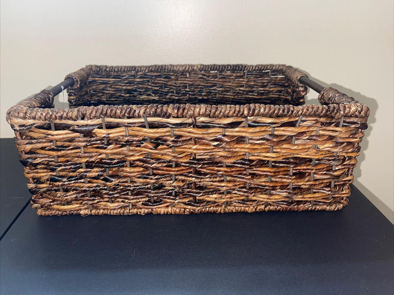 Load image into Gallery viewer, Threshold Wicker Folio Bin - 17&quot;L x 12&quot;W x 6&quot;H Shop Now at Rainy Day Deliveries
