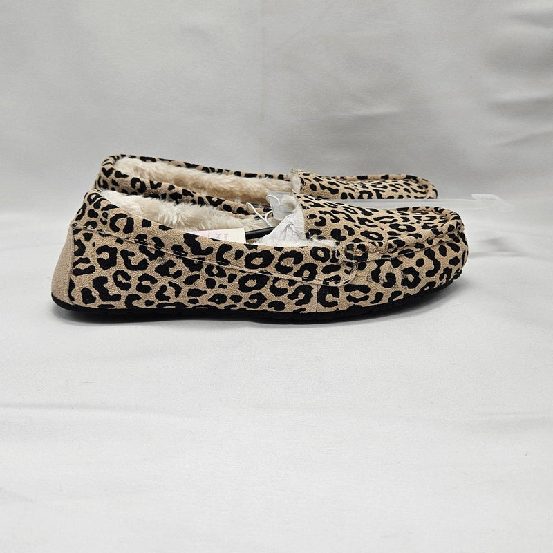 Load image into Gallery viewer, Leopard Print Suede Moccasins with Faux Fur Shop Now at Rainy Day Deliveries
